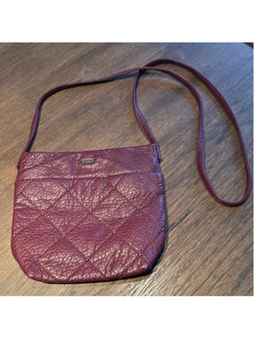 Vans Quilted Studded Crossbody Bag – Burgundy